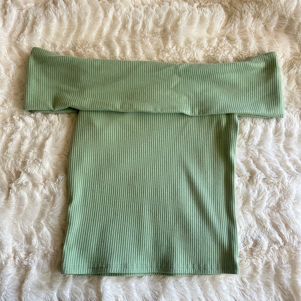RSQ Sage Ribbed Top